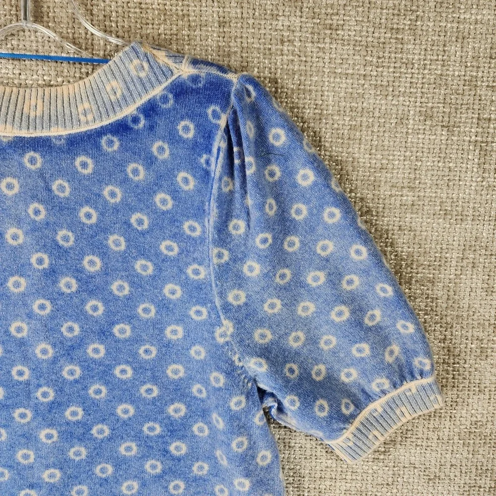 Free People Isla Cardigan Sweater Womens S Blue Cashmere Wool Short Sleeve